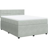 Maison Chic Box spring postelja - Vzmetna postelja z vzmetnico svetlo siv 140x190 cm žamet SL18166, (21894750) | Shoptok.si
