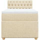  Krevet s oprugama i madracem krem 100 x 200 cm od tkanine | shoptok.hr