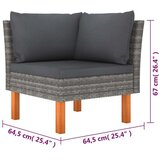  Vrtna sedežna garnitura 6-delna z blazinami poli ratan siva, (20704258) | Shoptok.si