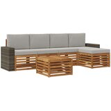  Set vanjskih sofa 6 kom. Prirodna i svjetlosiva | shoptok.hr