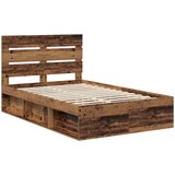  Krevetna konstrukcija s uzglavljem Staro drvo 135 x 190 cm | shoptok.hr