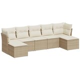 Maison Chic Seti vrtnega pohištva - Vrtna garnitura - Vrtni pohištvo set 7-delna z blazinami bež poli ratan, (21802936) | Shoptok.si