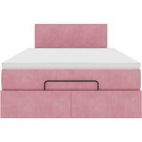  Otomanski krevet madracem i LED ružičasti 120x190 cm baršun | shoptok.hr