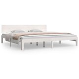The Living Store Posteljni okvir bel iz trdne borovine 200x200 cm - Posteljni Okvir, (21528806) | Shoptok.si