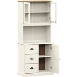  Visoka komoda VIGO bijela 78 x 40 x 175 cm od masivne borovine | Eponuda.com