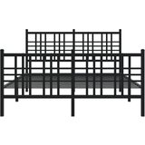 Metalni okvir kreveta uzglavlje i podnožje crni 137x190 cm | shoptok.hr