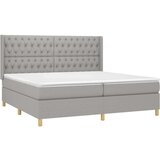  S oprugama i madracem svjetlosivi 200 x 200cm od tkanine | shoptok.hr