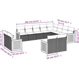  12-dijelni set vrtnih sofa od poliratana s jastucima crni | shoptok.hr