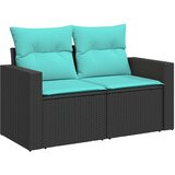  Set sofe 6 kom. Crna i Plava Poli Rattan i čelik | shoptok.hr