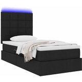  LED krevet za pohranu s madracem Crna 90 x 200 cm Tkanina | shoptok.hr