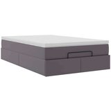 vidaXL Otomanski okvir kreveta s madracem sivi 120x200cm umjetna koža | shoptok.hr