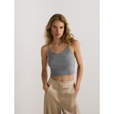Reserved - Top s naramenicama - light grey | shoptok.hr