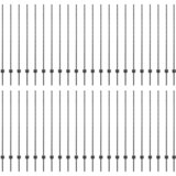  Stup za ogradu 44 pcs Siva 180 cm Čelik | shoptok.hr