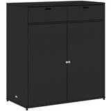 Furnova Vrtna omara za shranjevanje črna 105x55x113 cm poli ratan, (21948355) | Shoptok.si