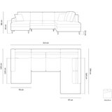 Cosmopolitan Design Plava baršunasti sklopiva/s prostorom za odlaganje kutna garnitura (s desnim kutom/u obliku slova "U") Kyoto – | shoptok.hr