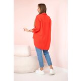 Kesi Włoski Cotton muslin shirt oversize red | Shoptok.si