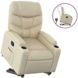 vidaXL Naslonjač na podizanje od umjetne kože krem | shoptok.hr