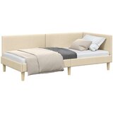  Kutni okvir kreveta Krema 90 cm x 190 cm Tkanina i šperploča | shoptok.hr