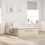  Otomanski krevet s madracem krem 140x200 cm tkanine | shoptok.hr