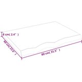  Kupaonska radna ploča svjetlosmeđa 80x60x(2-6) cm masivno drvo | shoptok.hr