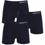 Nedeto 3PACK Men's Boxer Shorts Seamless Bamboo Blue Cene