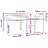  Visoki krevet voštano smeđi 90 x 200 cm od masivne borovine | shoptok.hr