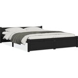 Furnova Posteljni okvir črn iz trdnega lesa 150x200 cm, (21939793) | Shoptok.si