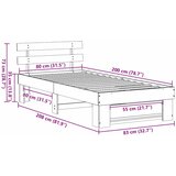  Krevetna konstrukcija s uzglavljem Vosak smeđa 80 x 200 cm | shoptok.hr