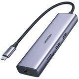 Ugreen CM512 USB-C hub 7u1: HDMI 4K, 2x USB 3.0, RJ45, SD/microSD, PD 100 W (90568) Cene