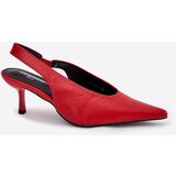 Boto High Heels With Open Heel Eco Leather Red Aricandia | shoptok.hr