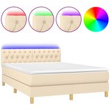  box spring s madracem LED krem 140x200 cm od tkanine | shoptok.hr