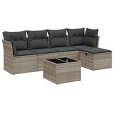  6-dijelni set vrtnih sofa od poliratana s jastucima svjetlosivi | shoptok.hr