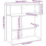  Sprejemna miza rjavi hrast 100x50x103,5 cm inženirski les | Shoptok.si