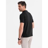 Ombre Men's polo shirt with zip neckline - black | shoptok.hr