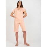 Fashion Hunters Peach Women's Cotton Pajamas with Shorts Cene