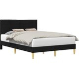  Krevetna konstrukcija s uzglavljem Crna 120 x 200 cm Tkanina | shoptok.hr