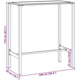  Barski stol crni 100 x 50 x 110 cm od čelika obloženog prahom | shoptok.hr