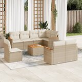 vidaXL 9-dijelni set vrtnih sofa s jastucima bež od poliratana | shoptok.hr