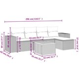  6-dijelni set vrtnih sofa s jastucima crni od poliratana | shoptok.hr