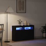  Kreveta S LED lampica Crna 116 x 30 x 75 cm Konstruirano drvo | shoptok.hr