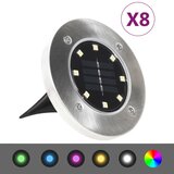 vidaXL Solarne podne svjetiljke s LED žaruljama 8 kom boje RGB Cijene