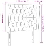  Uzglavlje s ušima tamnosmeđe 103x23x118/128 cm od tkanine | shoptok.hr