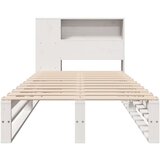  Knjižna postelja brez vzmetnice bela 75x190 cm trden les | Shoptok.si