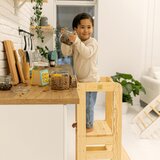 MeowBaby bijeli/prirodni toranj za učenje od borovine montessori | shoptok.hr