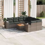 vidaXL 9-dijelni set vrtnih sofa od poliratana s jastucima sivi | shoptok.hr