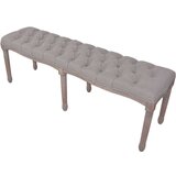  Klupa od tkanine i masivnog drva 150 x 40 x 48 cm tamnosiva | shoptok.hr