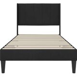  Okvir za krevet s uzglavljem Crna 90 x 200 cm Baršun - Crna 90 x 200 cm | shoptok.hr
