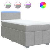 vidaXL Box spring postelja z vzmetnico svetlo siva 80x200 cm blago | Shoptok.si