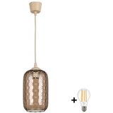 Brilagi LED luster na sajli R GLASS 1xE27/60W/230V prečnik 14 cm bež/zadimljeno smeđa | Eponuda.com