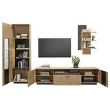 Hom`in vitrina, antracit, barve hrasta | Shoptok.si